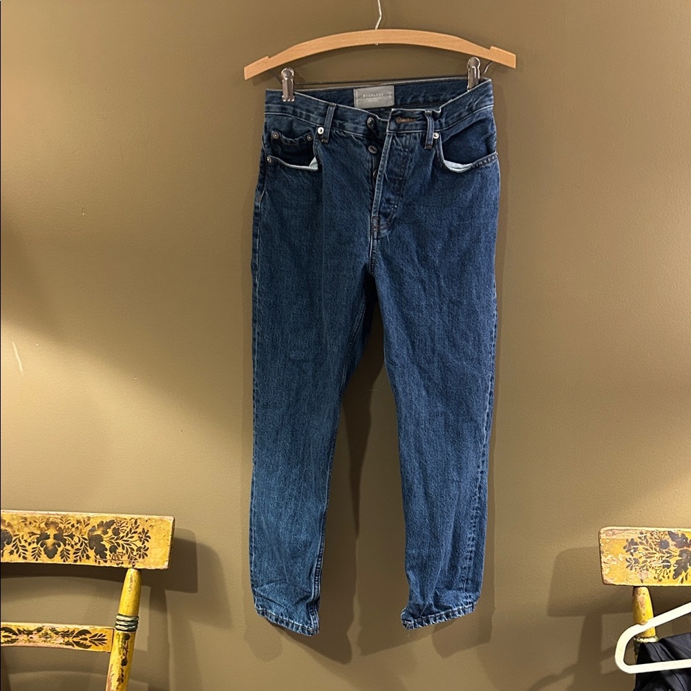 Everlane Indigo Button-Fly High-Rise Jeans